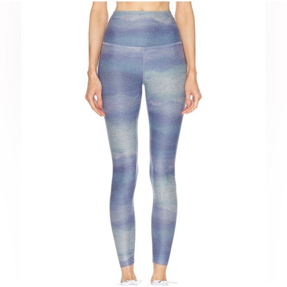 Beyond Yoga Softmark Midi Leggings Watercolor Blue Pastel Fairy Coquette XS